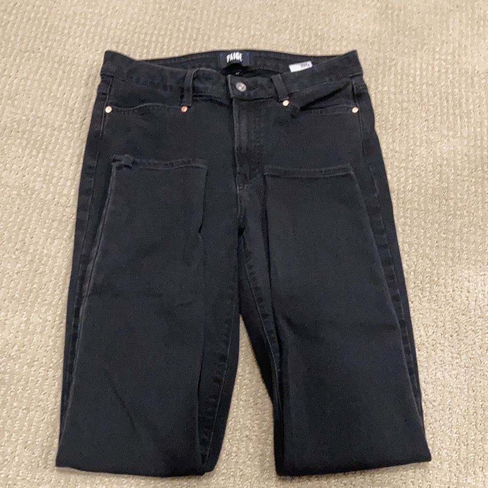 Paige Denim Hoxton Ankle Black Skinny Jeans 28